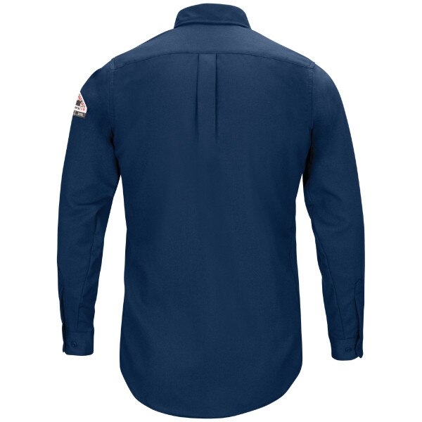 Bulwark iQ Series Comfort Woven Men's Lightweight FR Shirt in Navy